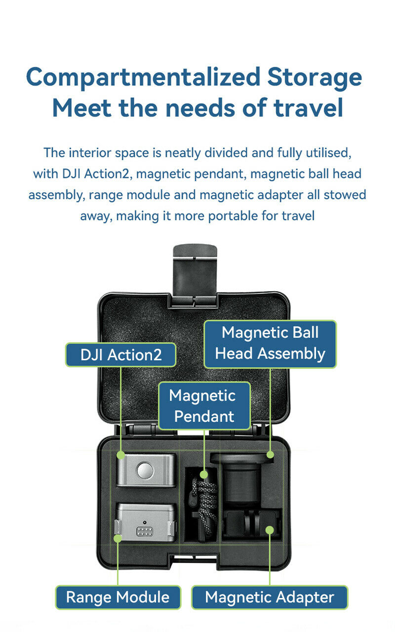 For DJI Action 2 Reinforcement Hard Shell Waterproof Handbag Shockproof Case Box