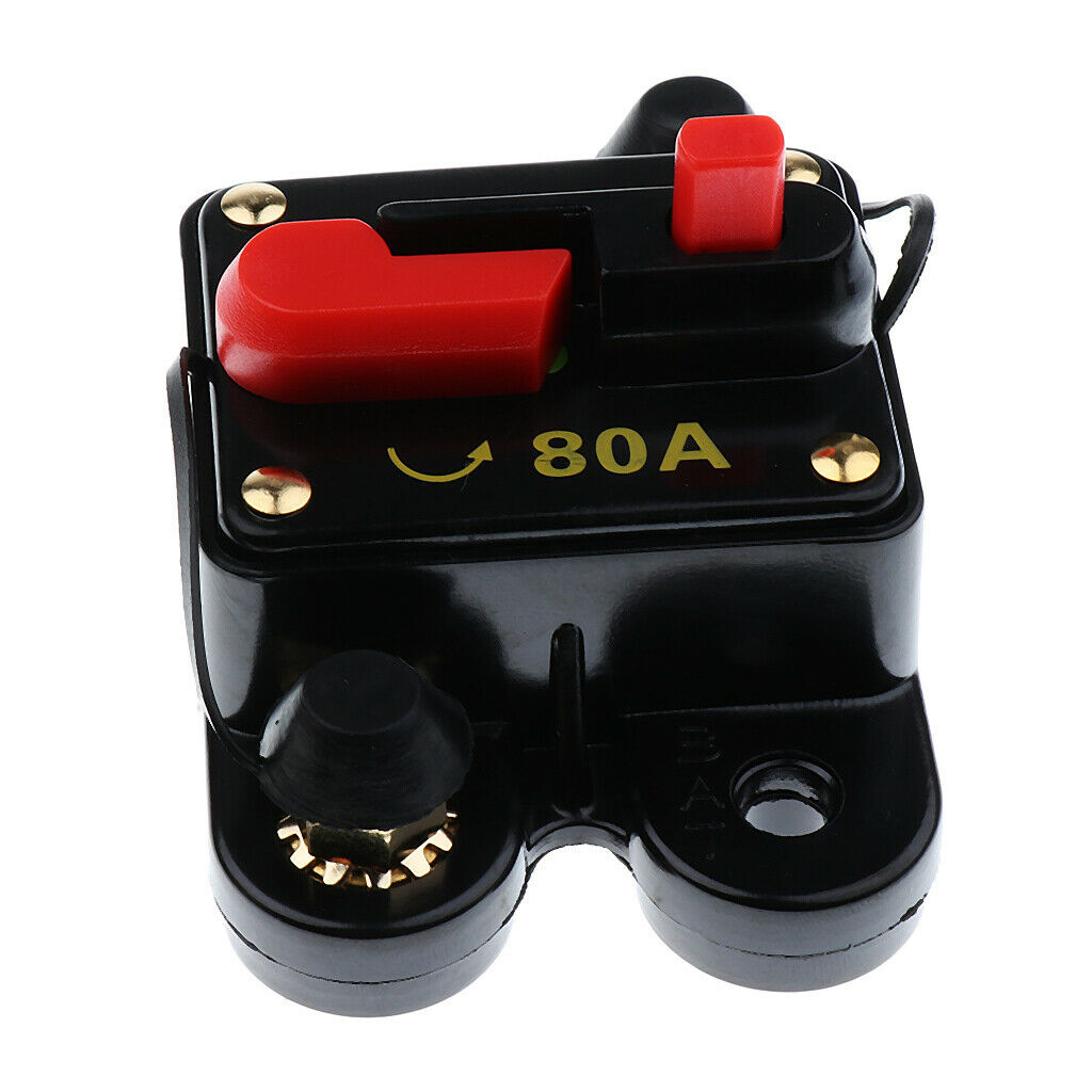 Waterproof 80A Amp Manual Reset Circuit Breaker for 12V/24V Car Auto Boat