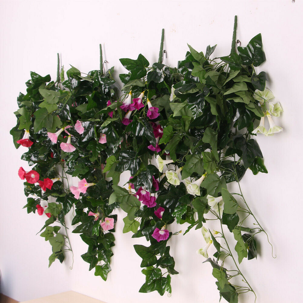 85cm Artificial Silk Flower Hanging Morning Glory Wedding Party Decor Purple