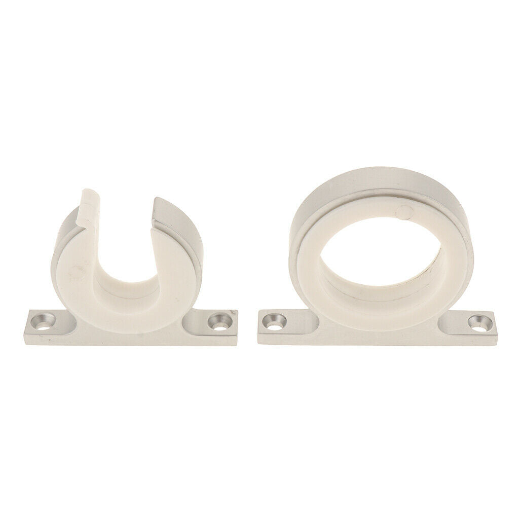 2pcs Horizontal Boat Fishing Pole Rod Rack Storage Holder Organizer, White