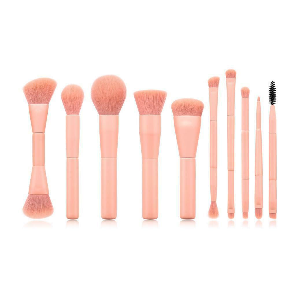Pink Makeup Cosmetics Brushes Set Blush Blender Eyeshadow Eyeliner Brush