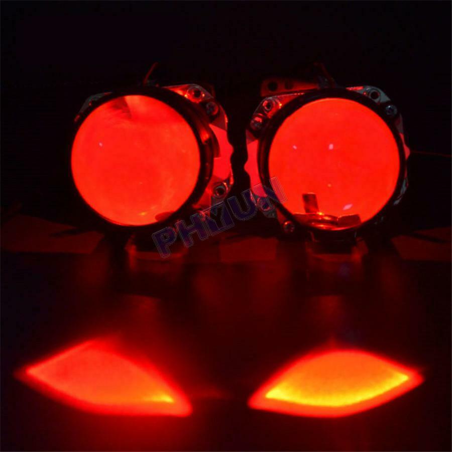 2x Red LED Devil Demon Eyes Light Ring for Car Projector Lens Headlight Retrofit