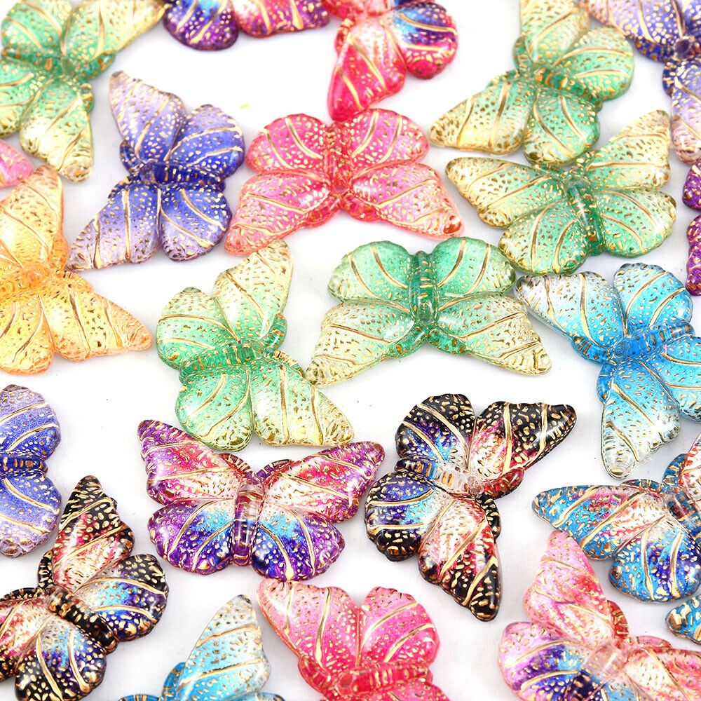 10PCS Butterfly Pendants Colourful Enamel Charm Animal Fit DIY Jewellery Making*