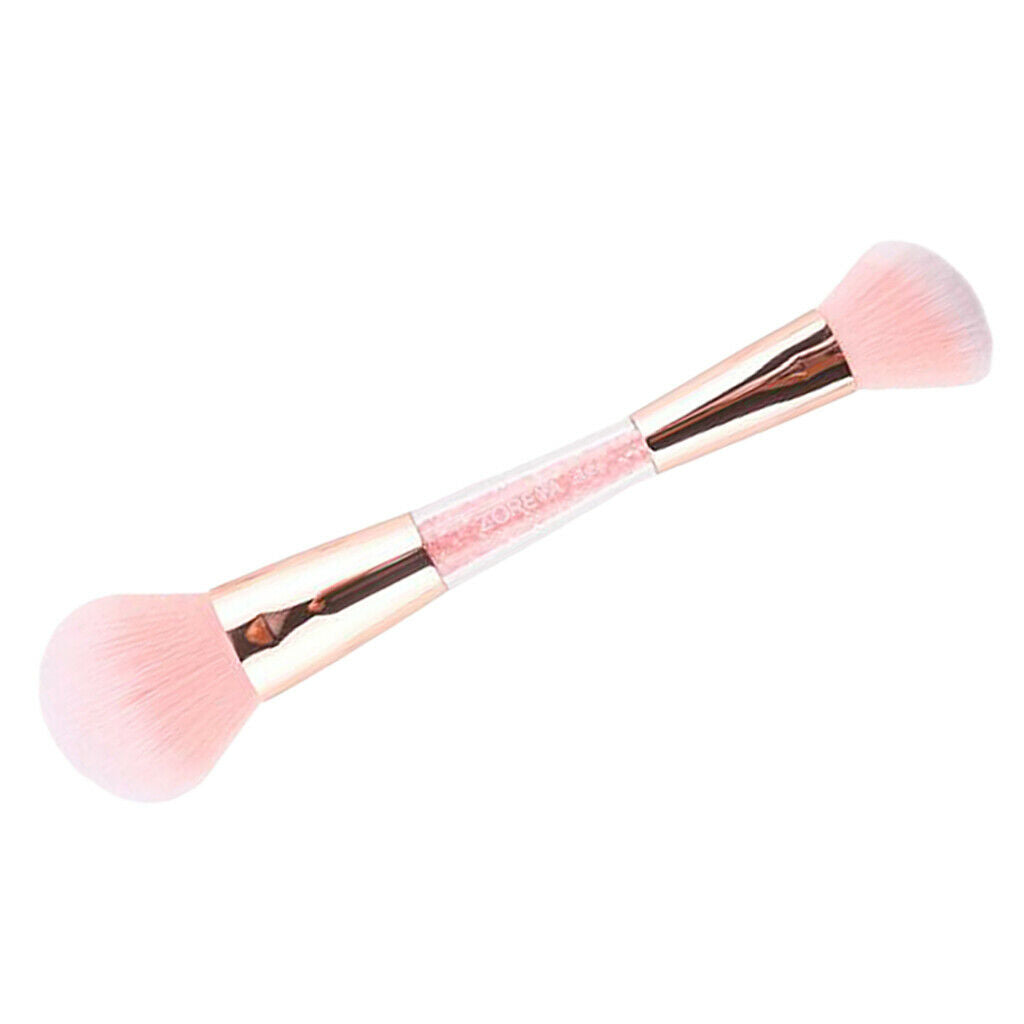 2-in-1 Soft Synthetic Makeup Powder Blush Foundation Blender Brush Pink