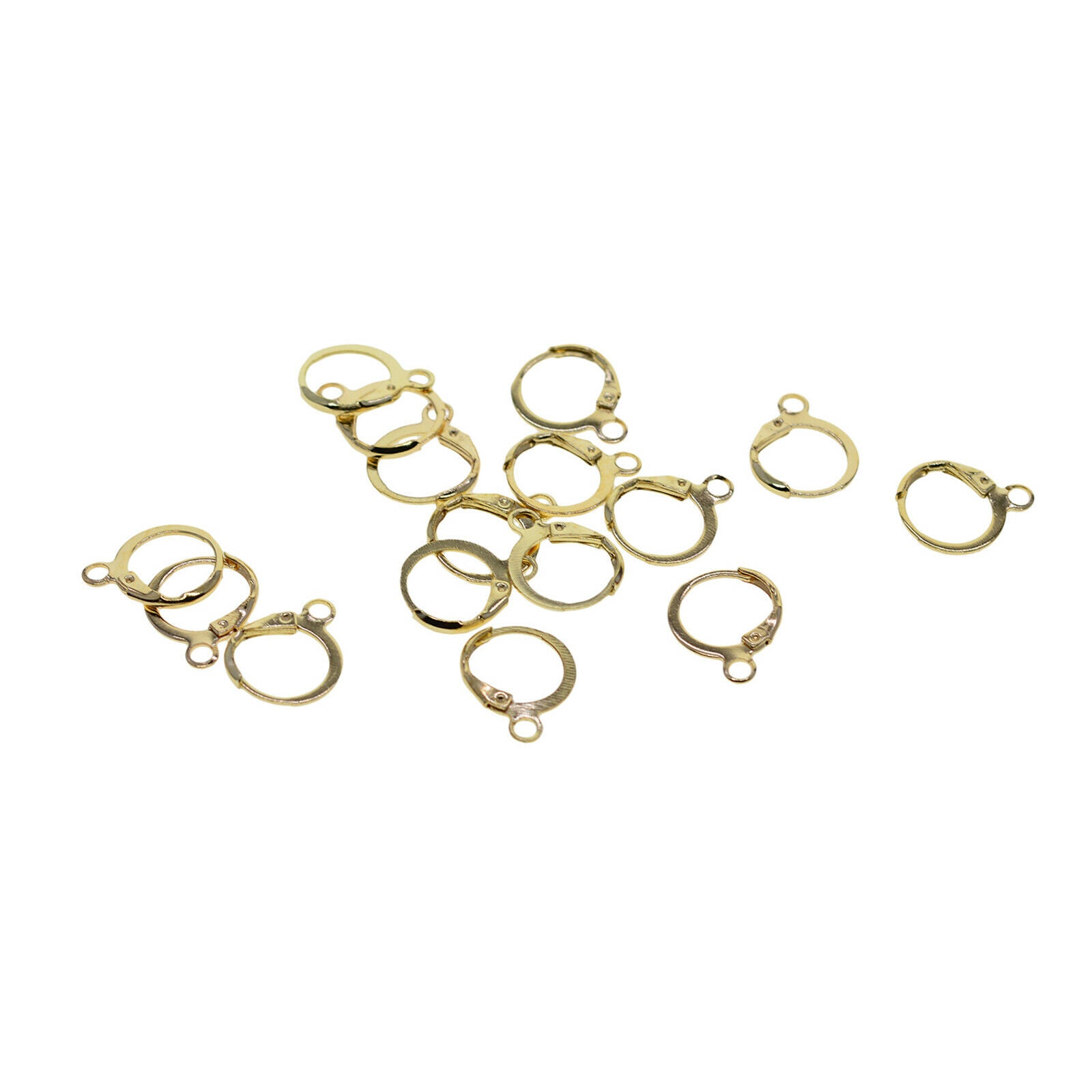 200Pcs Iron Lever Back Earring Hooks 12x15mm Girls Ladies Ear Wire Clip Charms