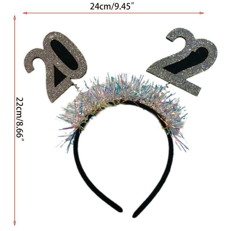 2022 New Year Hair Bands Glitter Tinsel Sequin Hairband Novelty Party Props