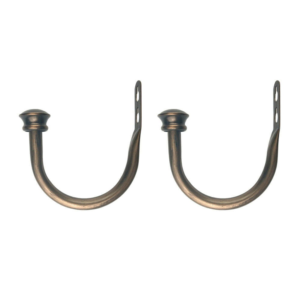 1 Pair U-Shape Tube Curtain Holdback Drape Hook Vary Types Mushroom_Brown