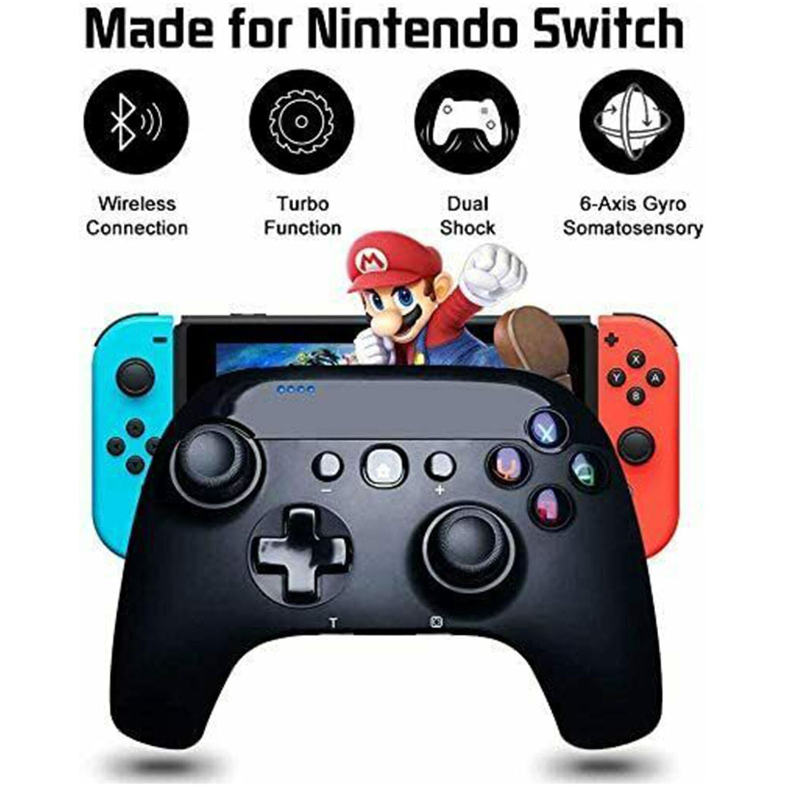 For Nintendo Switch Wireless Pro Controller Gamepad Joypad Joystick Remote Black