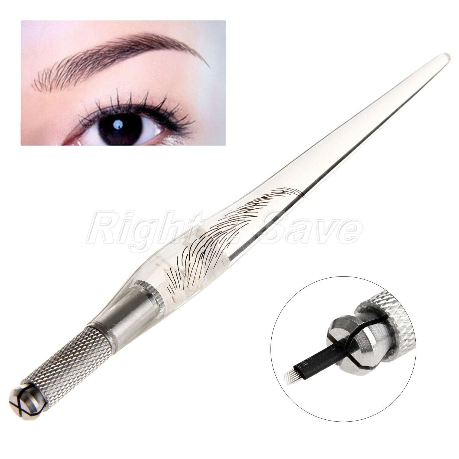 5.79 Inch Manual Tattoo Pen Professional Durable Permanent Eyebrow Makeup Tool