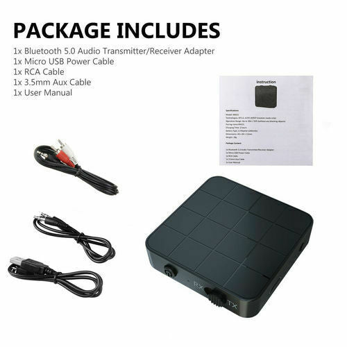 2in1Audio Transmitter Receiver Bluetooth5.0 Wireless  HIFI Music/Adapter RCA AUX