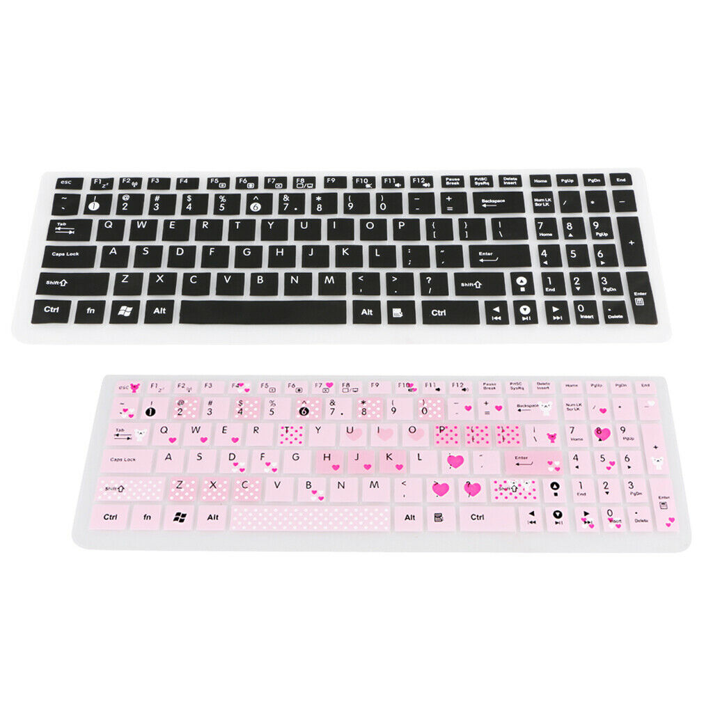 2pcs Collapsible Keyboard Film Keypad Skin Dust Dirt Remove Pink & Black