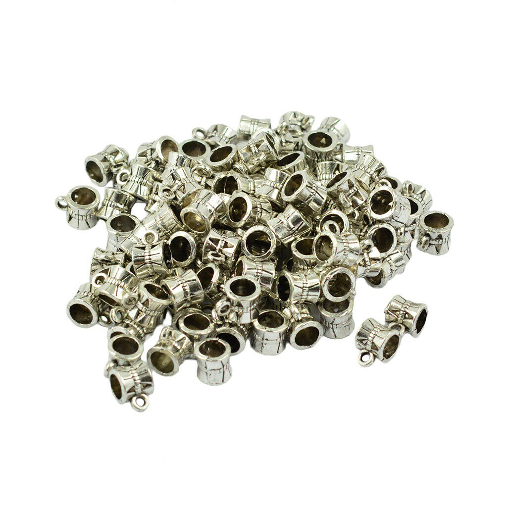 100 Packs Spacer Beads Charm Bracelets Hanger Beads Dangle Spacer Findings