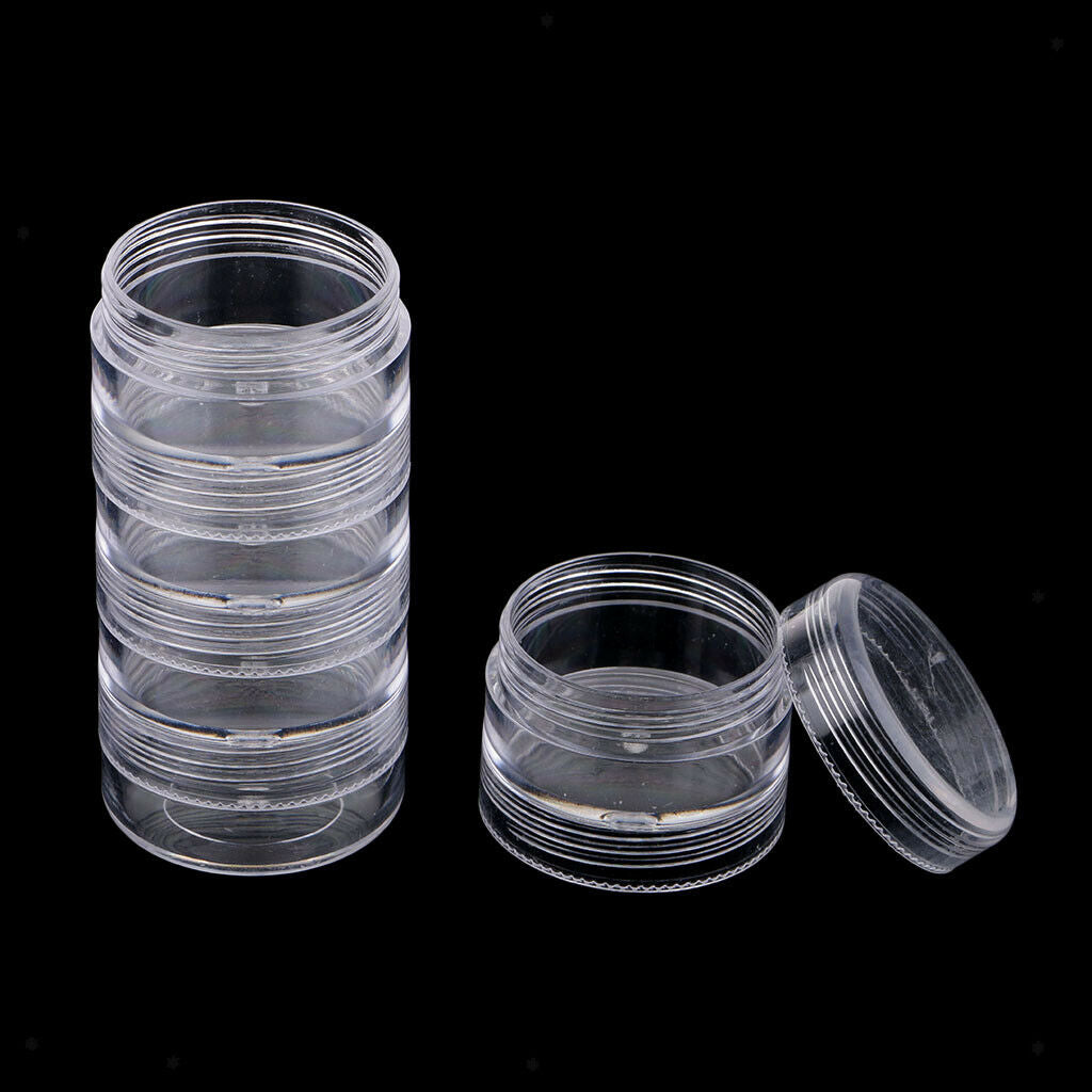 12Set Round Stackable Beads Containers Box Pill Organizer for Jewellery