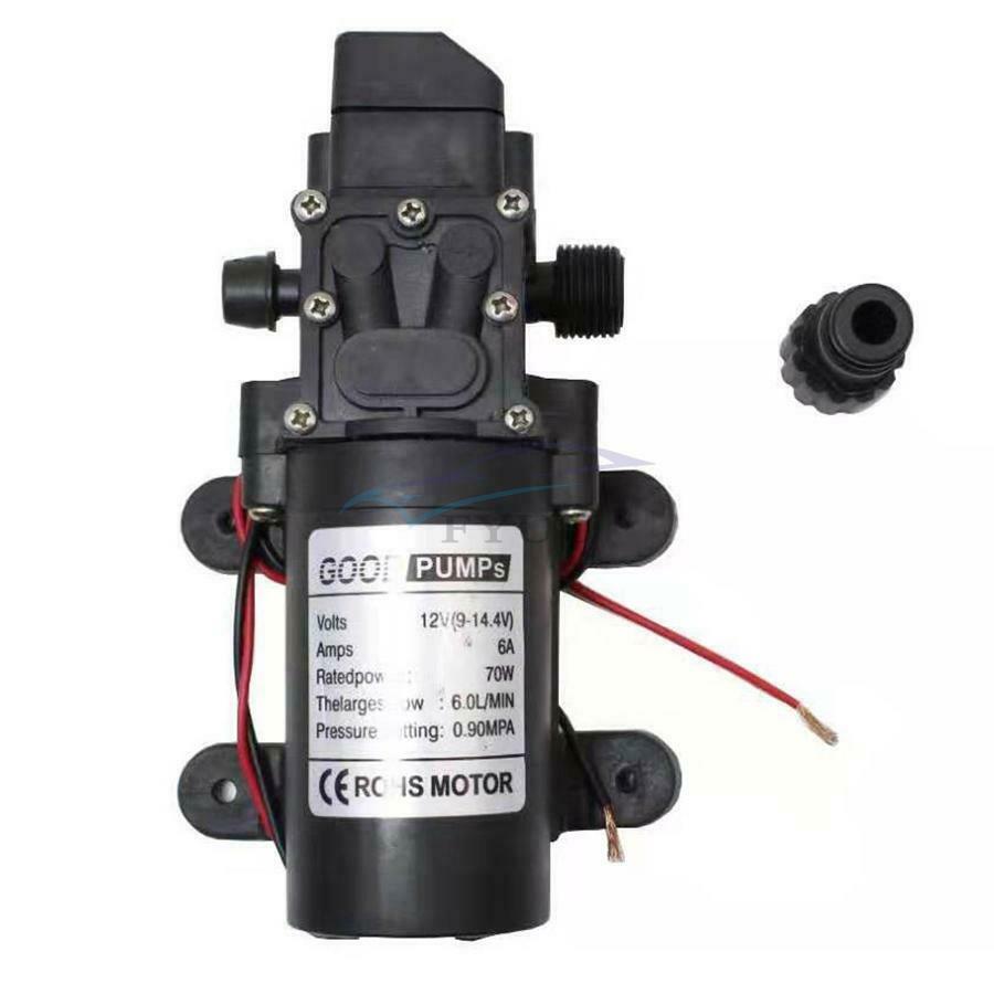 1 Piece 0.9MPA 12V 80-90m Black Water High Pressure Diaphragm Self Priming Pump