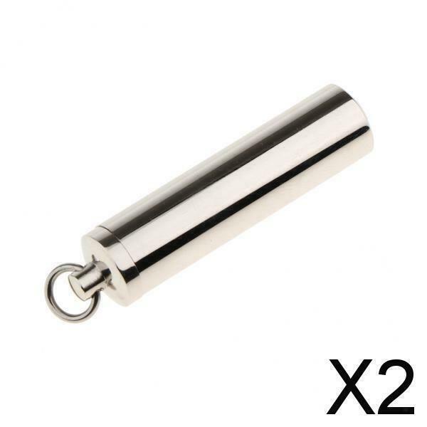 2X Stainless Steel Capsule Pendant Urn Ash Memorial Keepsake DIY Pendant  Small