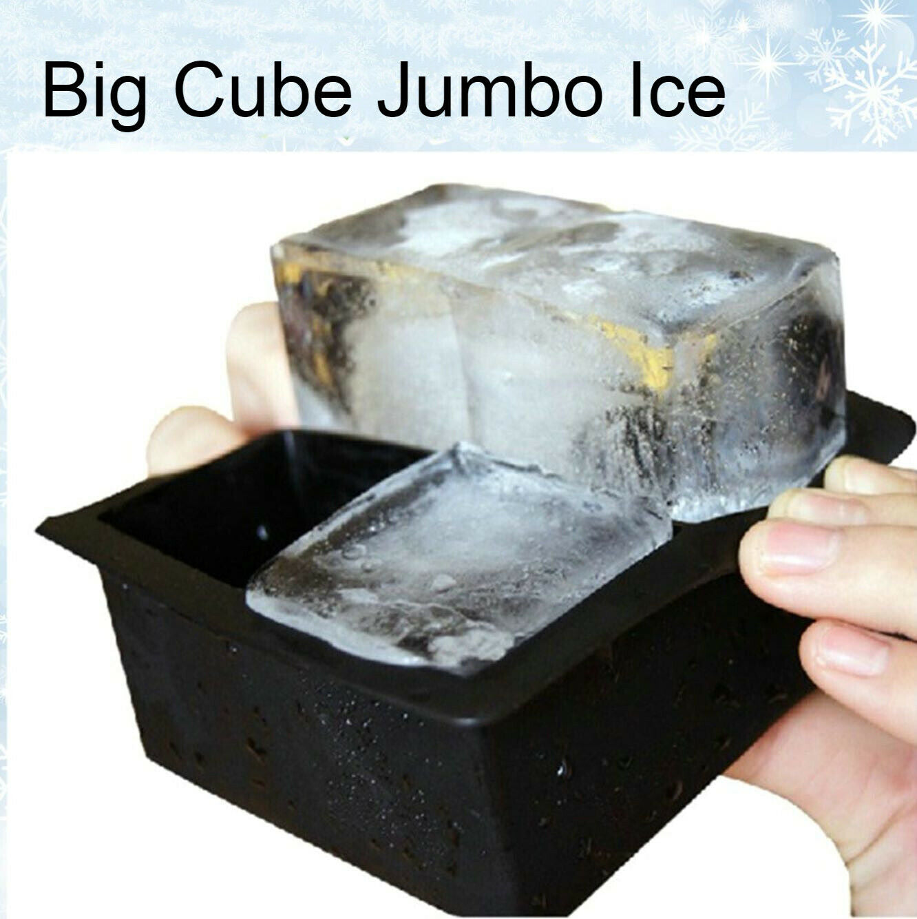 Silicone Ice Cube Square DIY Mould Large Jelly Mold Tray Maker for Cocktail Beer