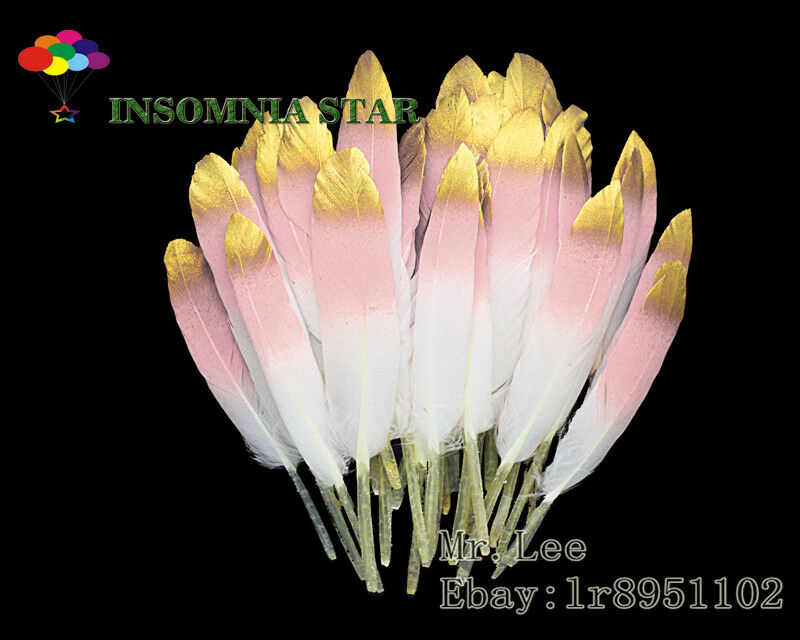 Goose Feather 4-6 inch/10-15 cm 100 Pcs Fluorescent Pink carnival Diy costume