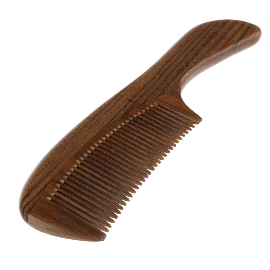 Handcraft Natural Sandalwood Long Fine Tooth De r Wood Comb Anti Static