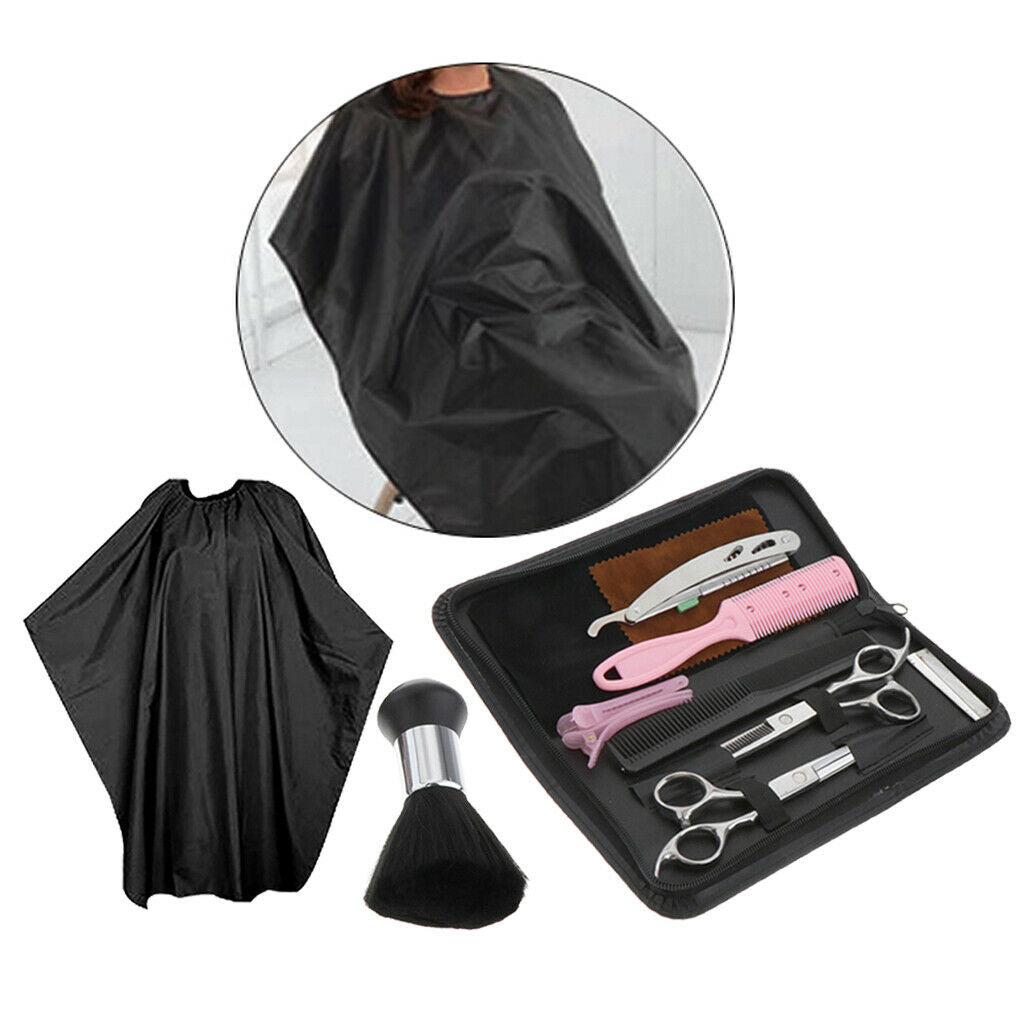 Pack of 12 Hairdressing Scissors Salon Hair Cutting Shears & Cape Kit Sharp