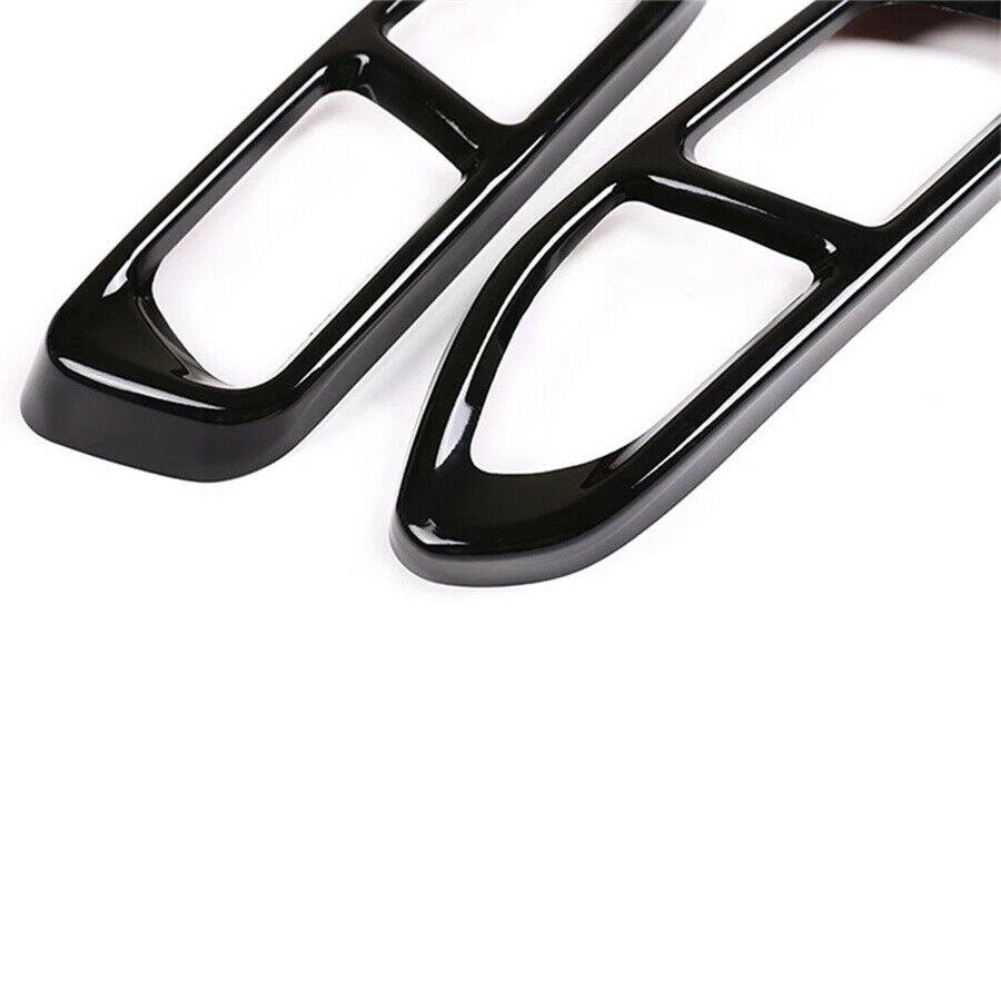 Black Exhaust Muffler Tips Tail Pipe Cover Trim For BMW 7 G11 G12 16-18 M Style