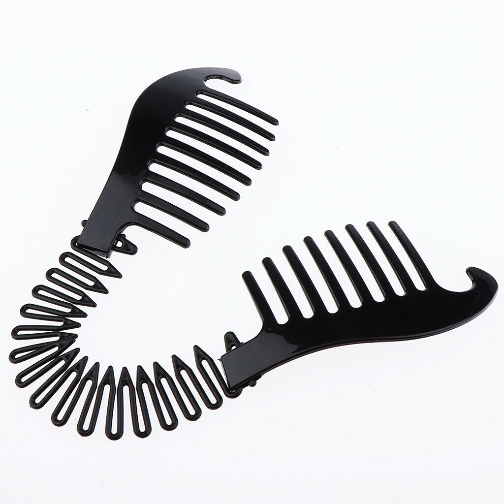 6x Plastic Styling Braiding Clips Bun Twist Maker Claw Grip Black+Brown