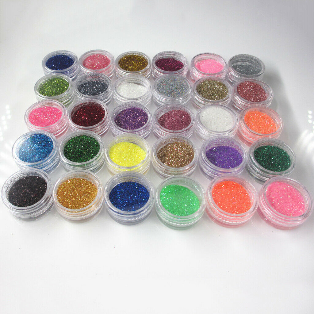 30 Colors Colorful Glitter Nail Art Powder Dust Manicure Nail Art Decoration