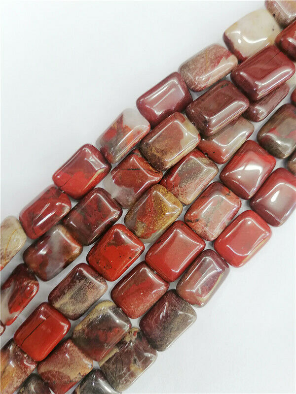 1 Strand 18x13x6mm Natural Rainbow Jasper Rectangle Spacer Beads 15.5inch HH8801