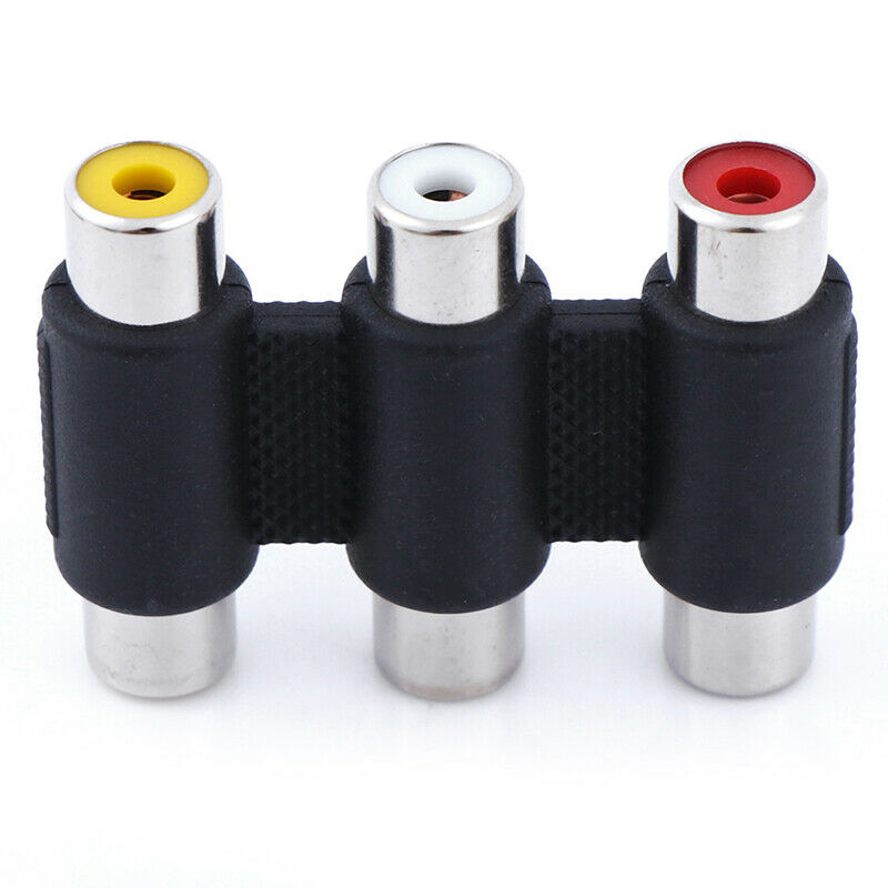 1PC 3 RCA AV audio video female to female jack coupler adapter 3RCA connec * Tt