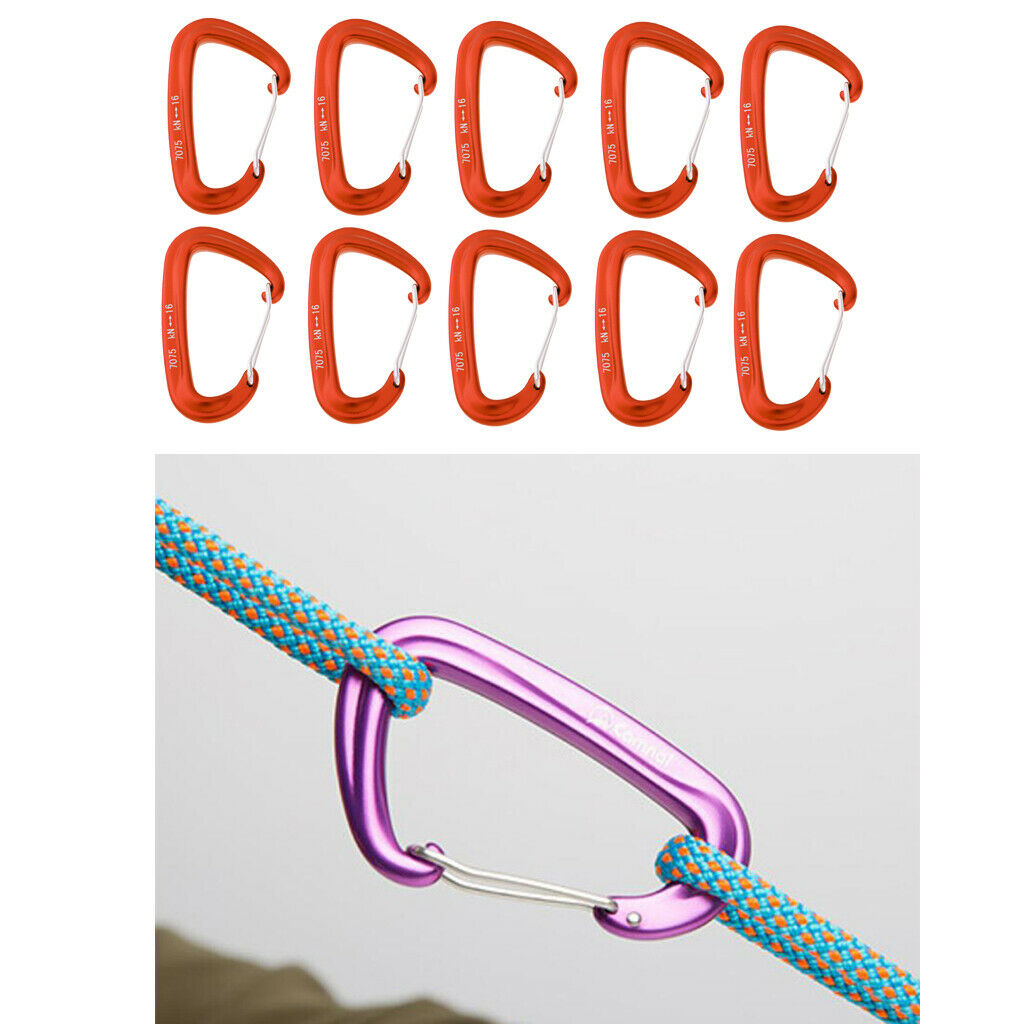 10x Hammock Carabiner Outdoor Rock Climbing Mountaineering Utility Clip 16KN