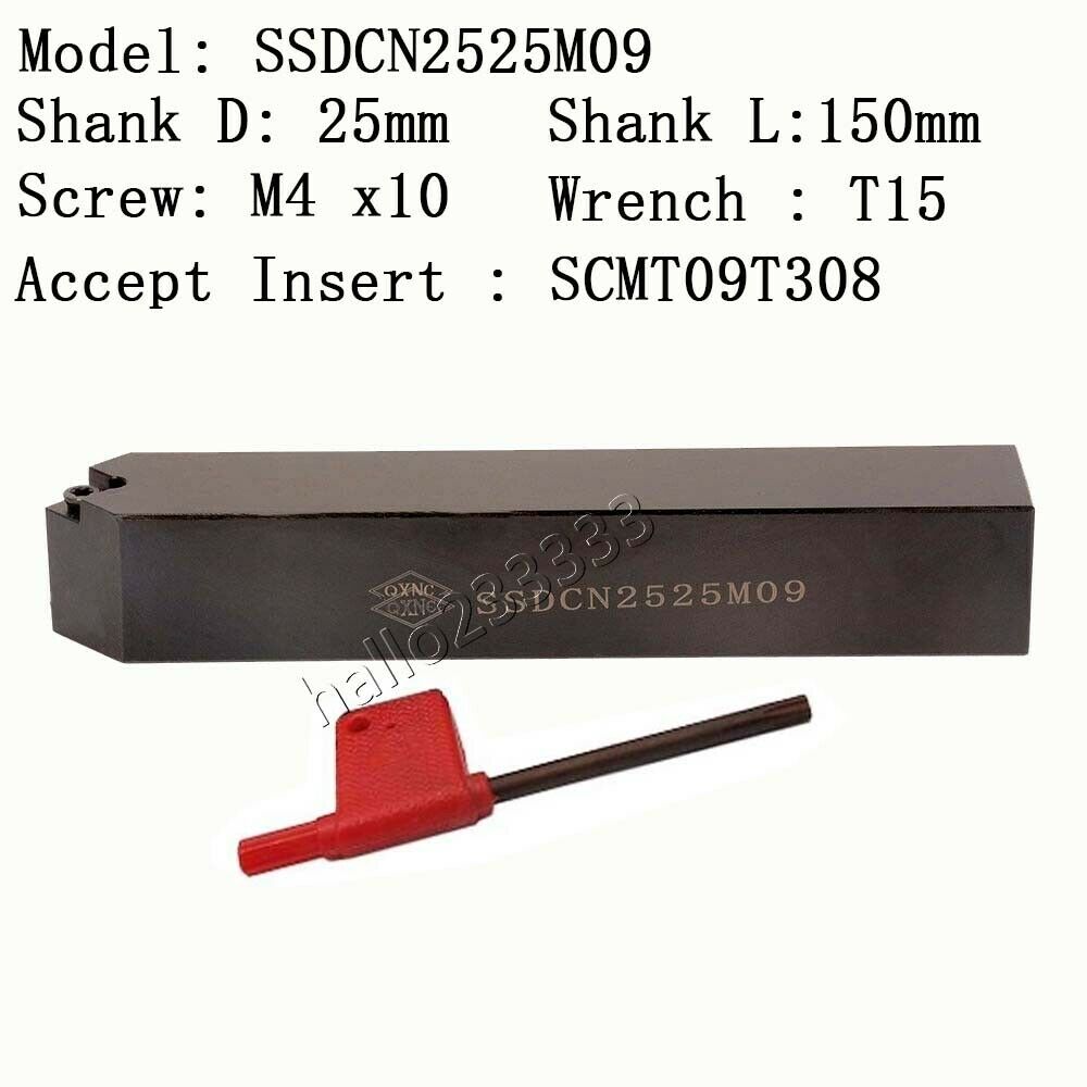 45°  SSDCN 2525M09(25mm×150mm) Lathe Turning Tool Holder for SCMT09T3 INSERT