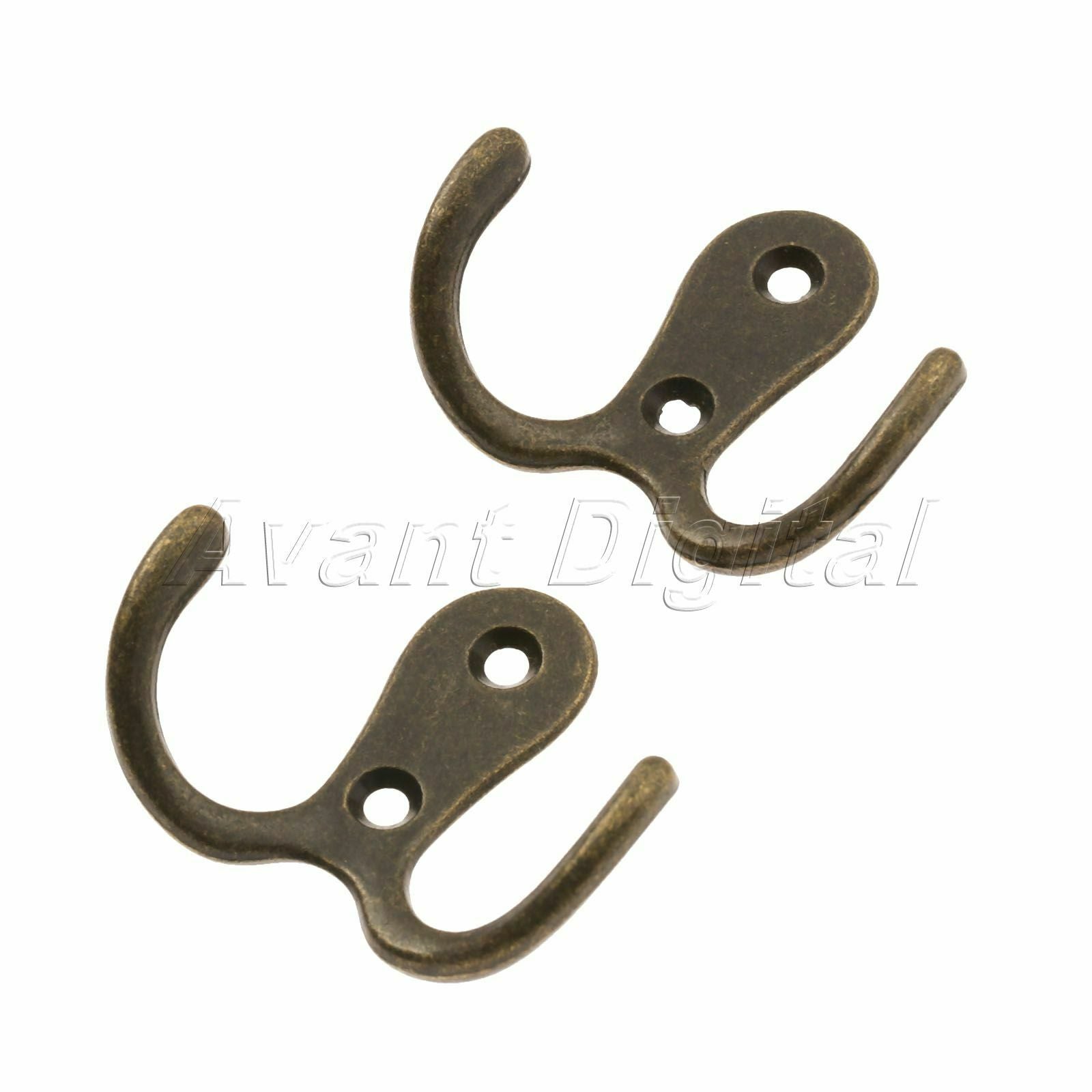 2pcs Cloth Coat Hat Towel Twin Hooks Kitchen Bathroom Door Wall Hanger Holder