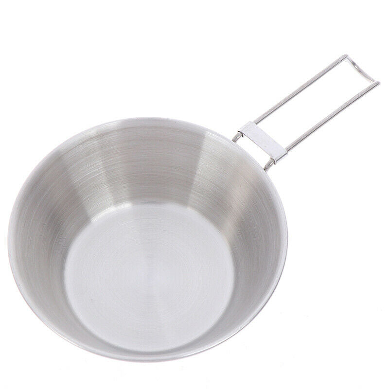 Portable Camping Picnic Cookware Stainless Steel Cooking Hiking Bowl Pot Pay Qx