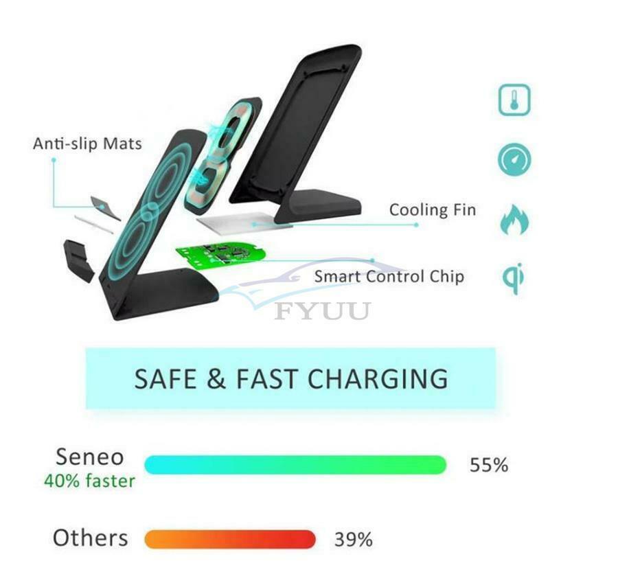 5V/2A 9V/1.67A 100-205KHz ABS&PC Black 10W Wireless Charging Body &Charger Cable