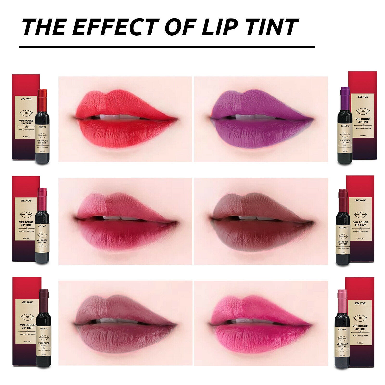 Wine Red Wine Liquid Lipstick Liquid Lipstick Lady For Women Six Colors