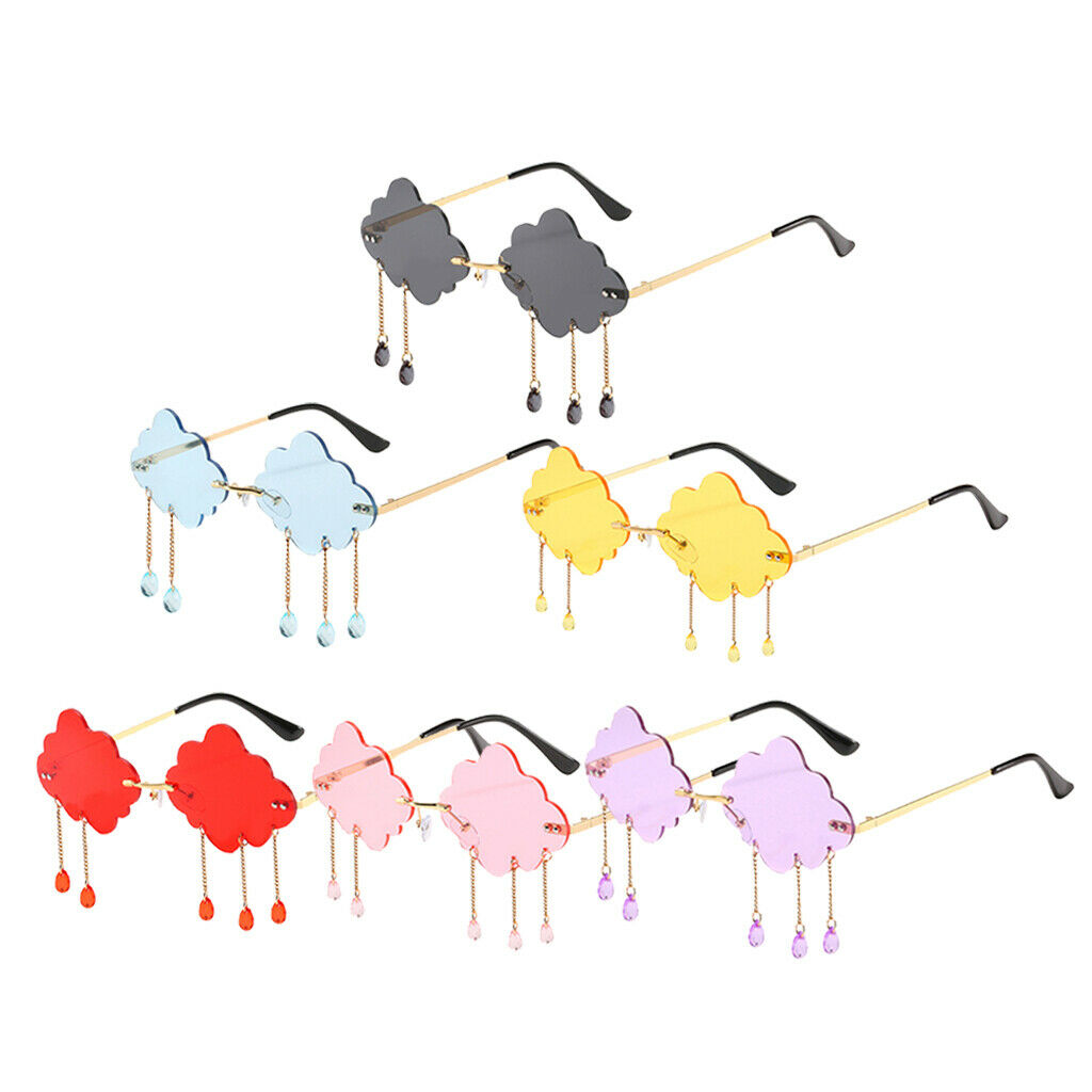 6PCS Fashion Punk Cloud Sunglasses Clear Lens Sun Glasses Rave Eyewear