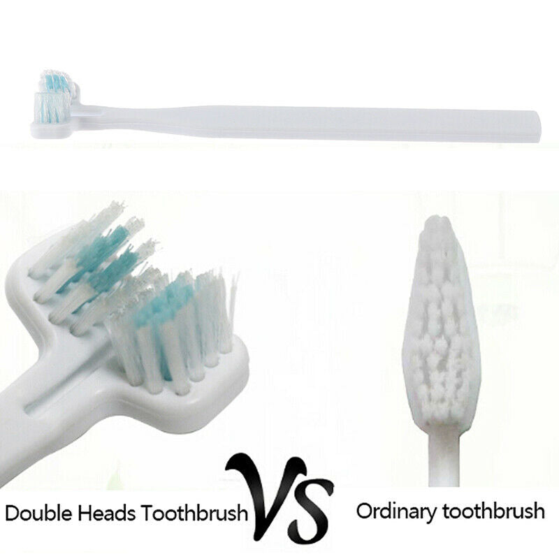 Double Heads Teeth Brushing Breath Freshener Oral Care for Dog Cat Kitten:0J.DD