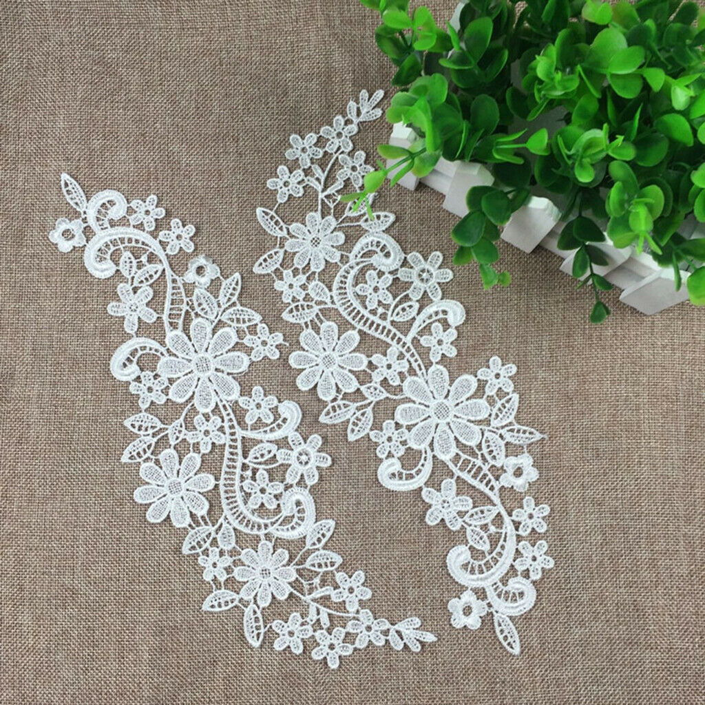 6pcs Floral Lace Applique Embroidered Guipure Lace Pattern Wedding Patches