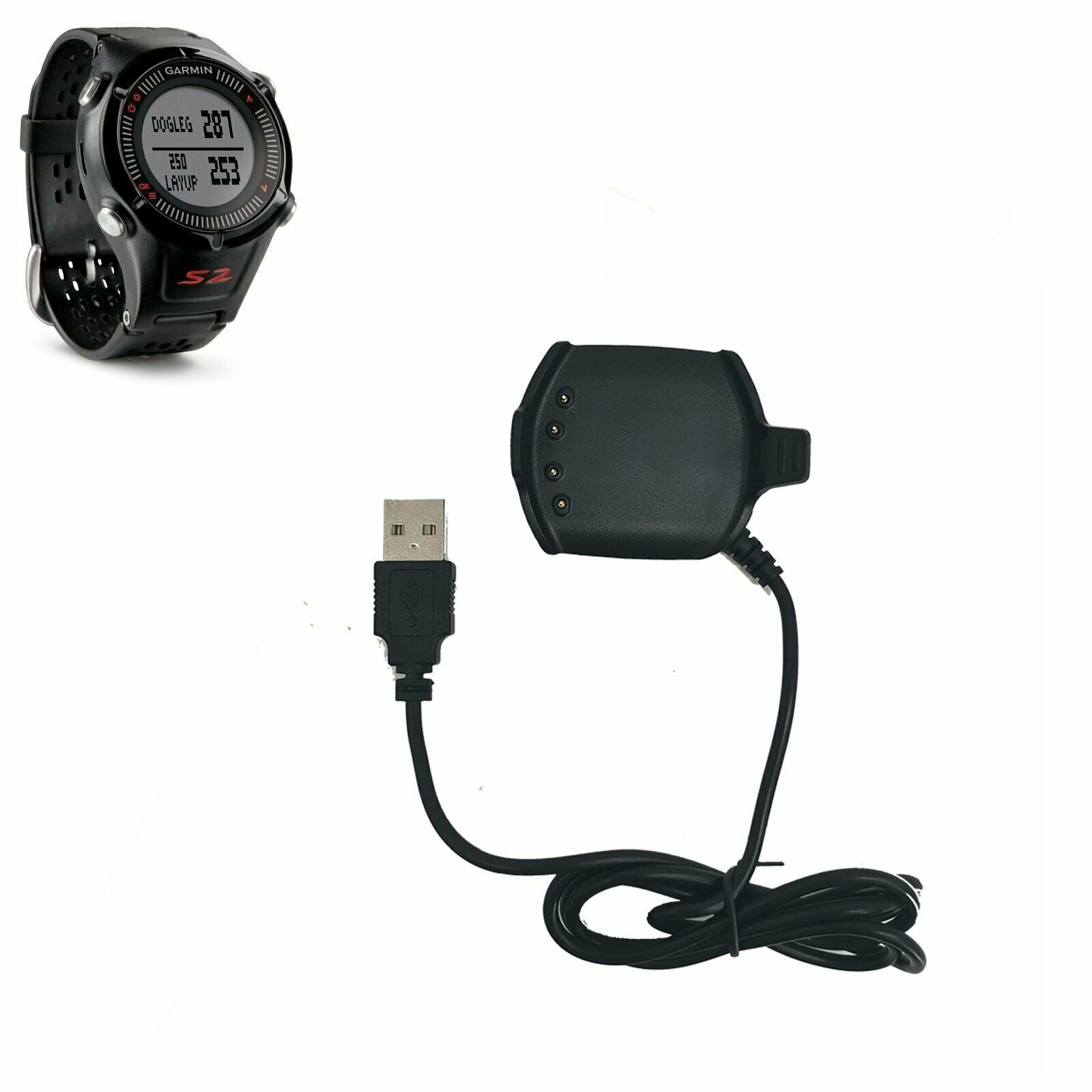 Replacement USB Data Charging Cradle Charger for Garmin Approach S2 S4 Watch