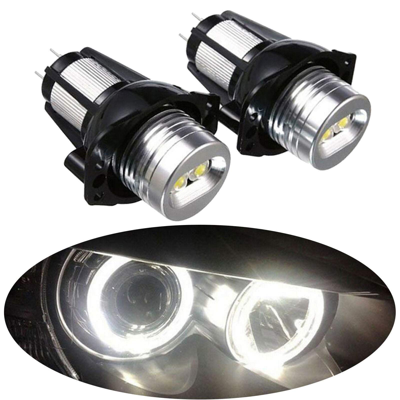 2x LED Angel Eyes Light Bulb Compatible with BMW E90 E91 05-08 Replace Acc