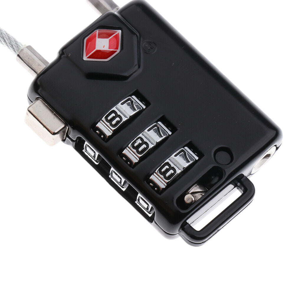 Portable 3 Digit Combination Padlock Password Lock for Suitcase Backpack