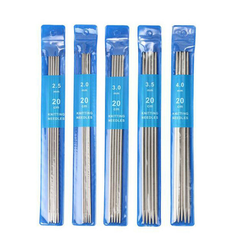 5Sets Stainless Steel Knitting Needles DIY Sweater Weave Knitting Sewing To Kt