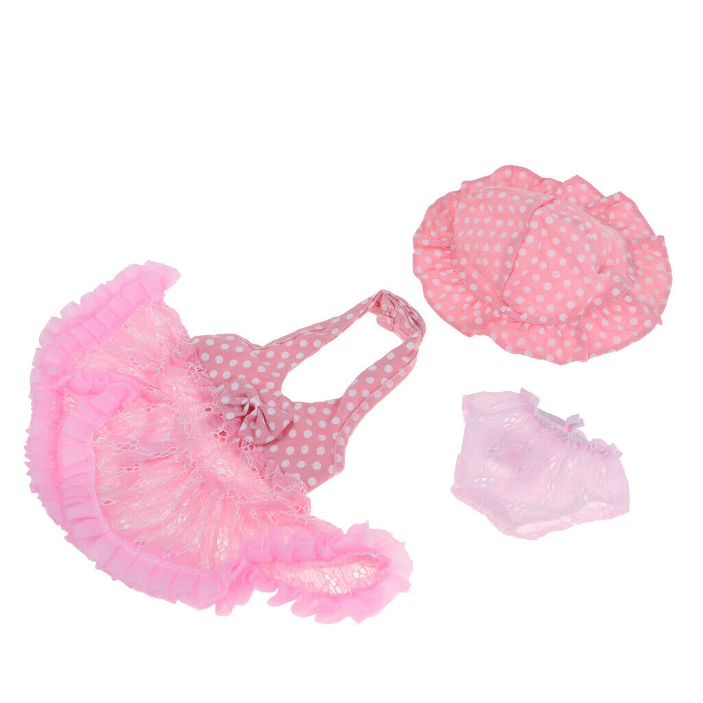 Cute V-neck Ballet Skirt & Hat Suit for 18inch Accessory Pink