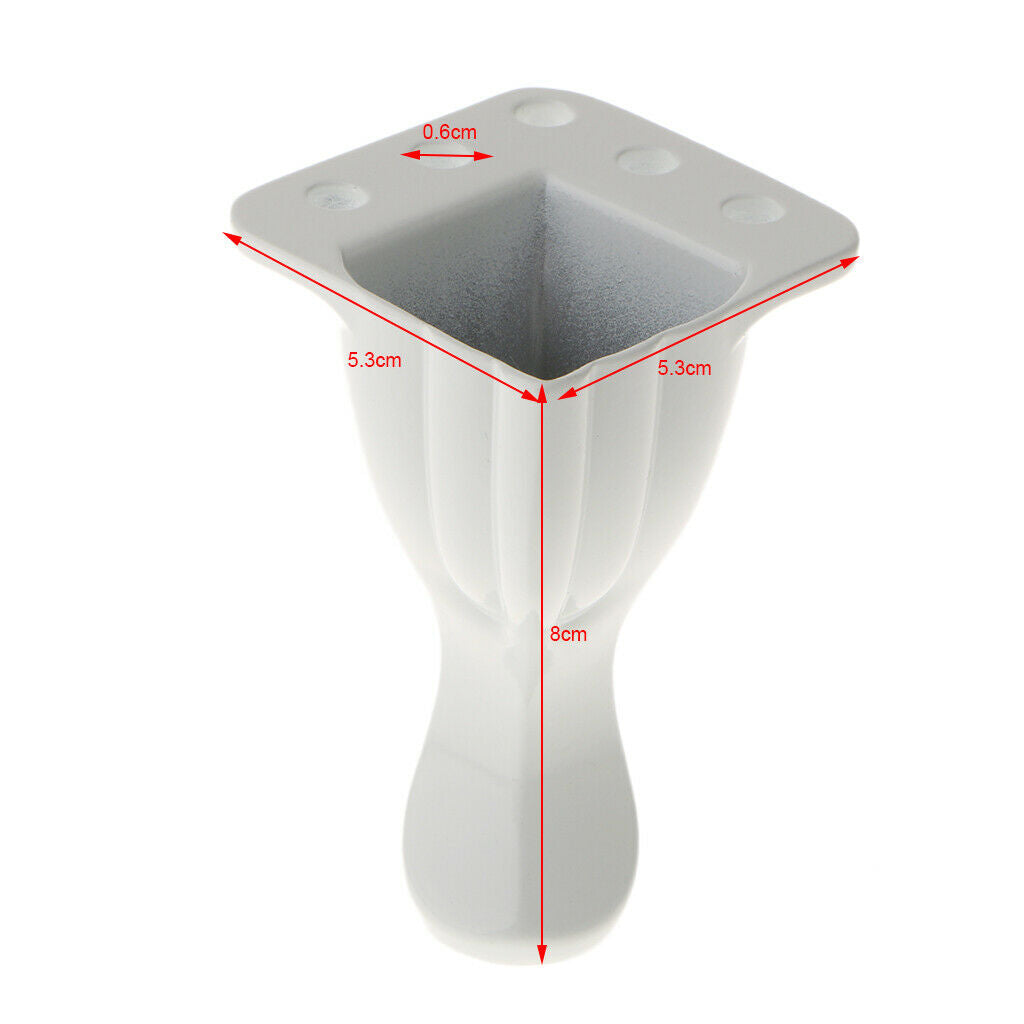 4Pcs Sofa Leg Cabinet Bed Desk Table Feet Plinth Replacement H: 8cm White