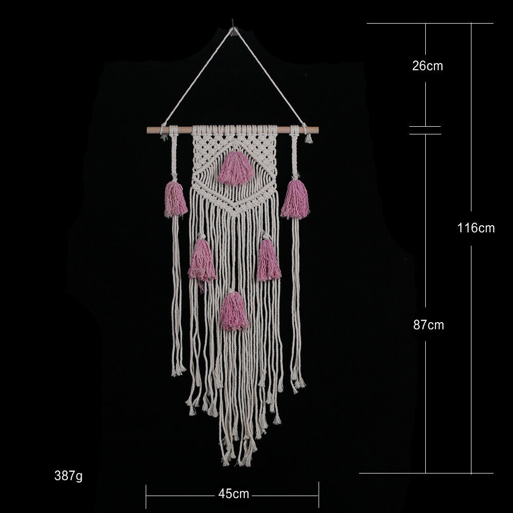 Pink Handmade Macrame Wall Hanging- Woven Wall Art- Macrame Tapestry-Boho Wall D