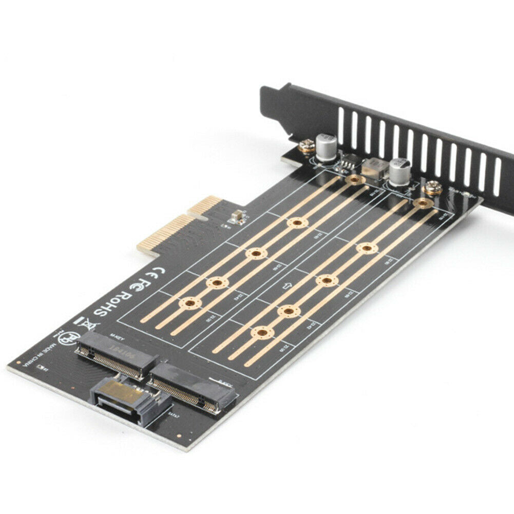 Dual M.2 PCIe Adapter PCI-E Express 3.0 X4 to M.2 M+B Key Host Expansion Card