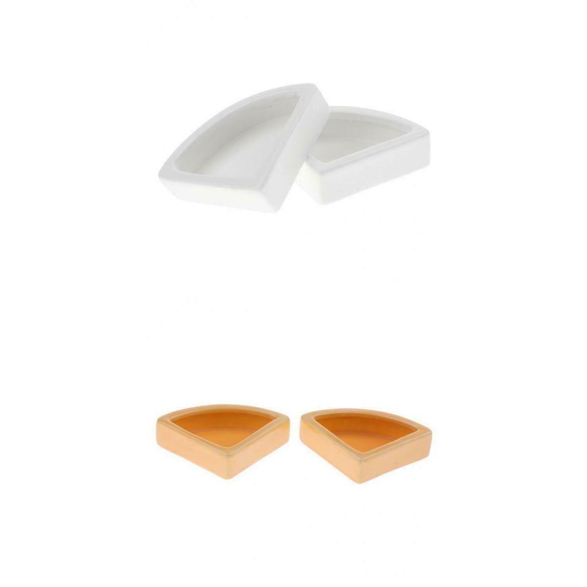 4Pcs Worm Dish Reptile Mealworms Cups or Water Bowl Ceramic Made
