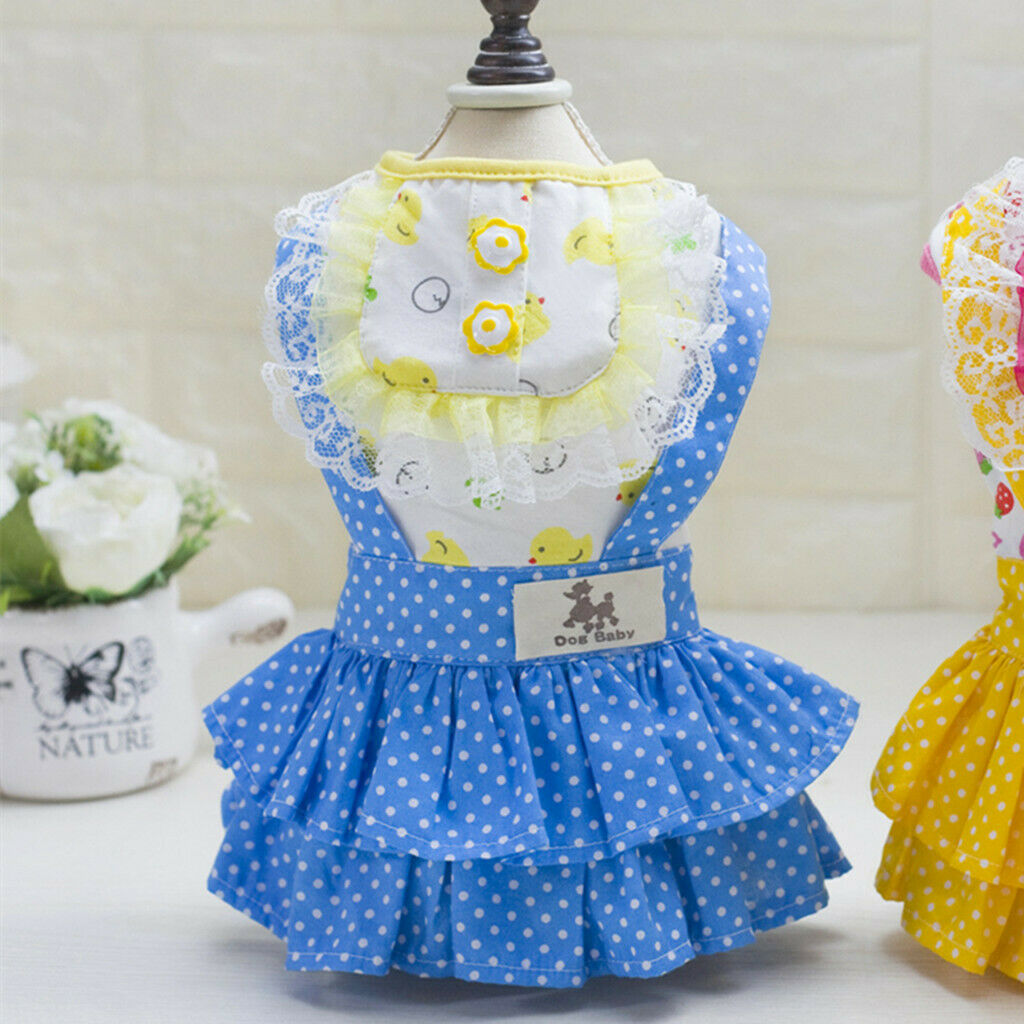 Dog Pet Princess Lace Dress Puppy Polka Dots Tutu Skirt Party Costume S