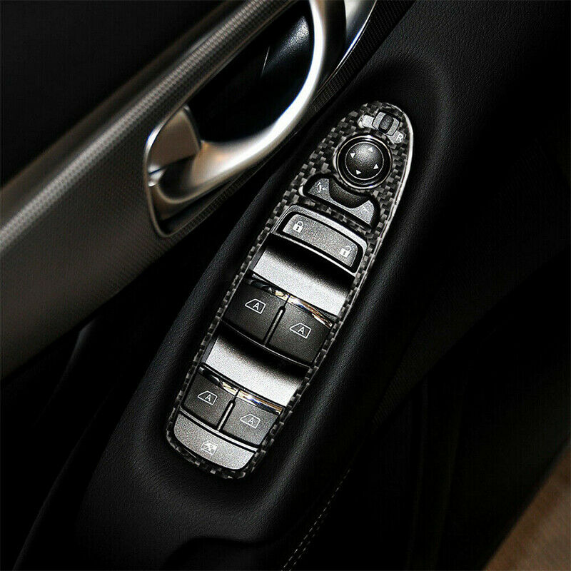 For Infiniti Q50 2014-2019 Interior Window Lift Button Carbon Fiber Cover Trim