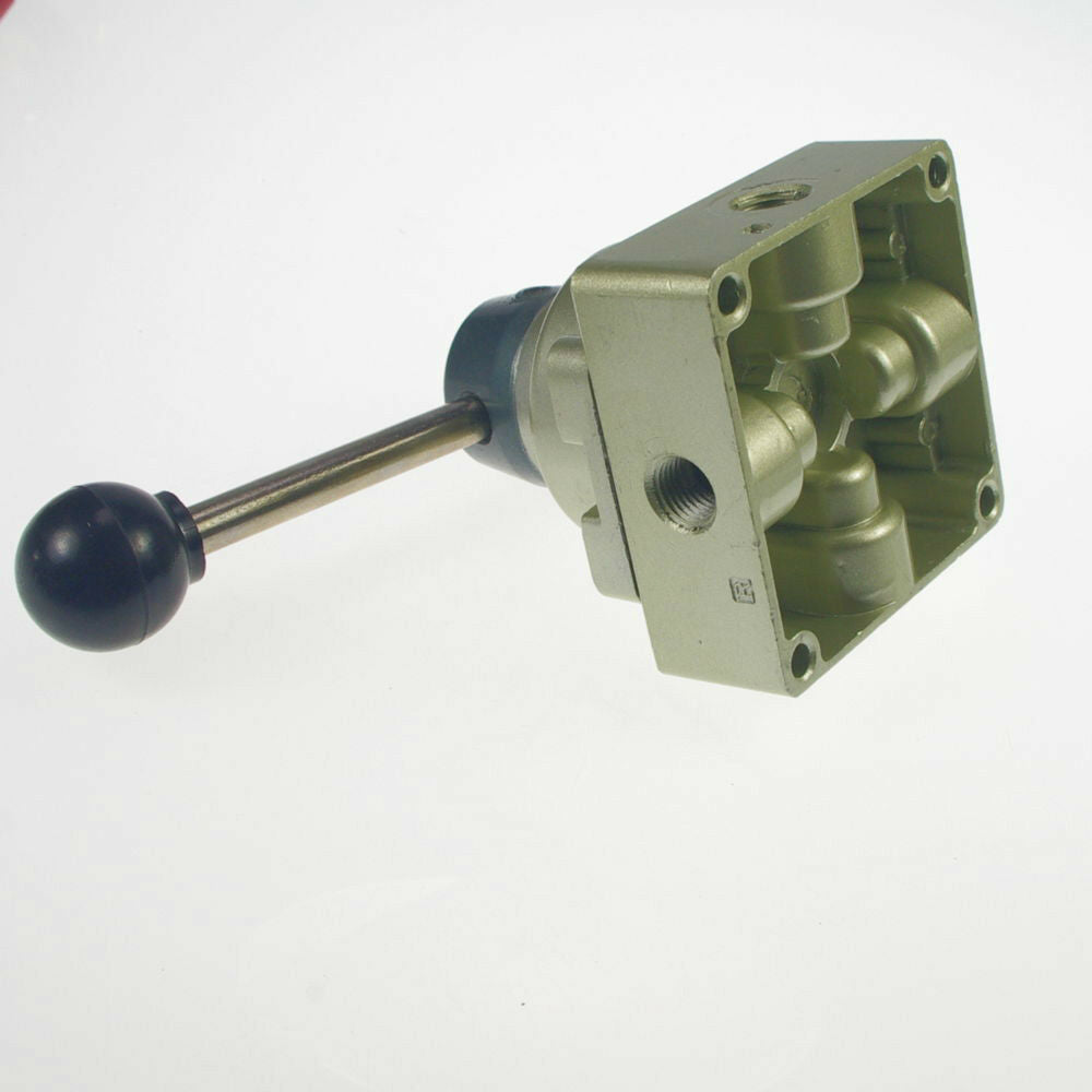 1PCS 4 port 3 pos 3/8" BSPT Hand Operated Pneumatic Valve  Rotary Manual Control