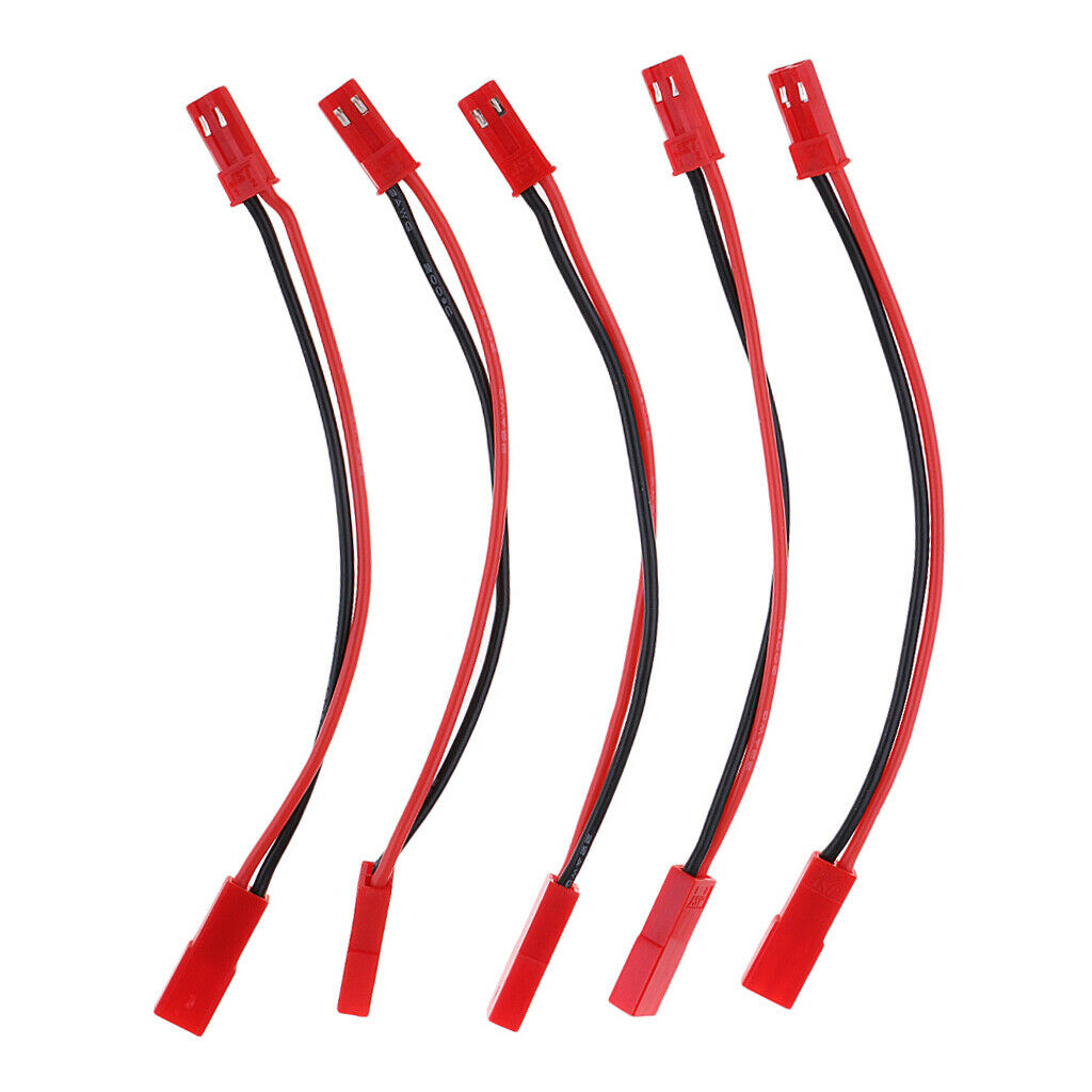 5x 100mm JST 2-Pin Male to Female Connector Plug Wire Cable Adapter Harness